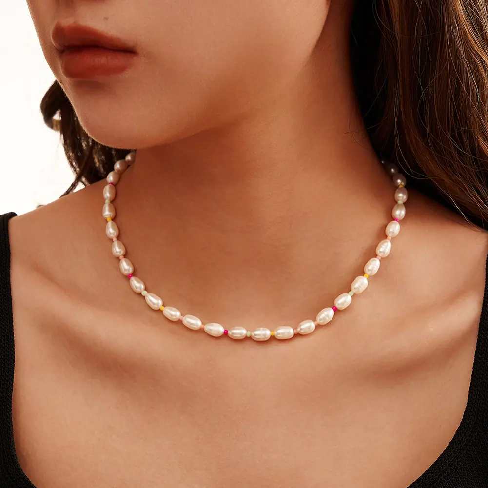 Coliere din argint - Colier din Argint cu Perle Naturale de Cultură Color Pop Pearls