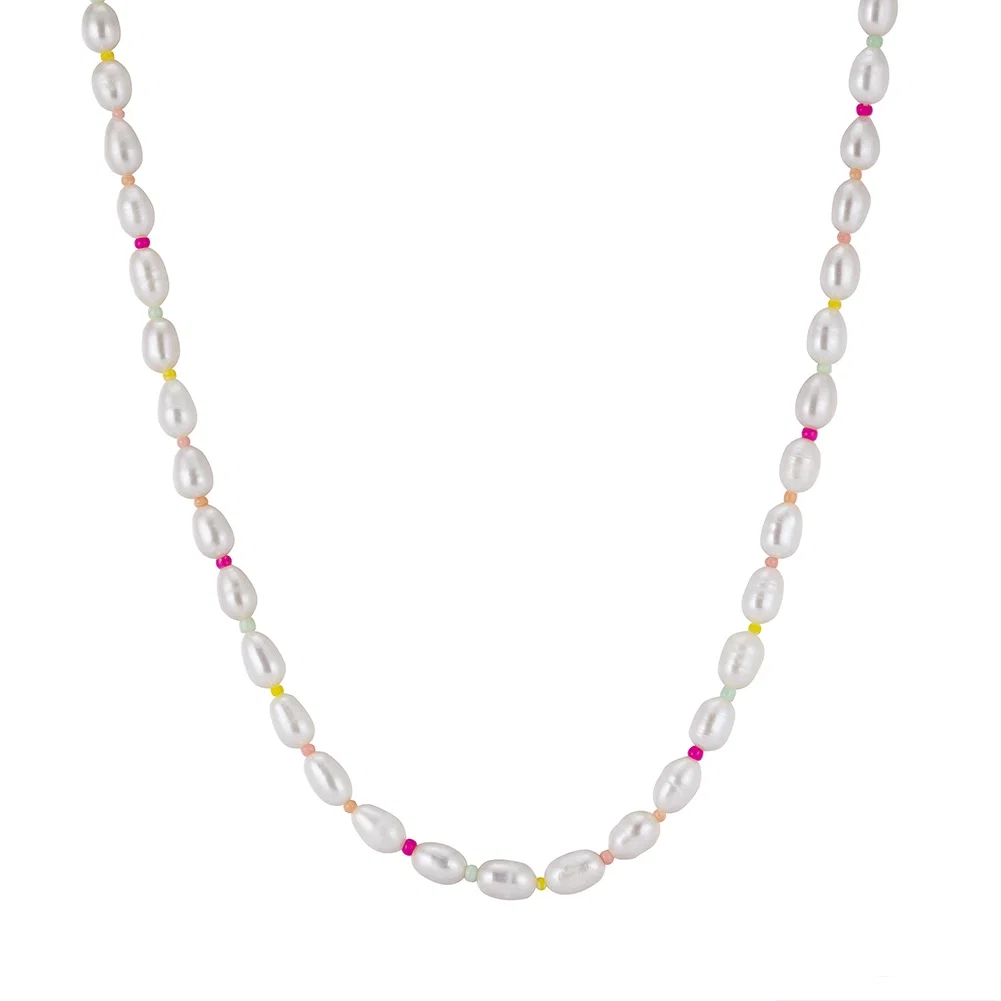 Coliere din argint - Colier din Argint cu Perle Naturale de Cultură Color Pop Pearls