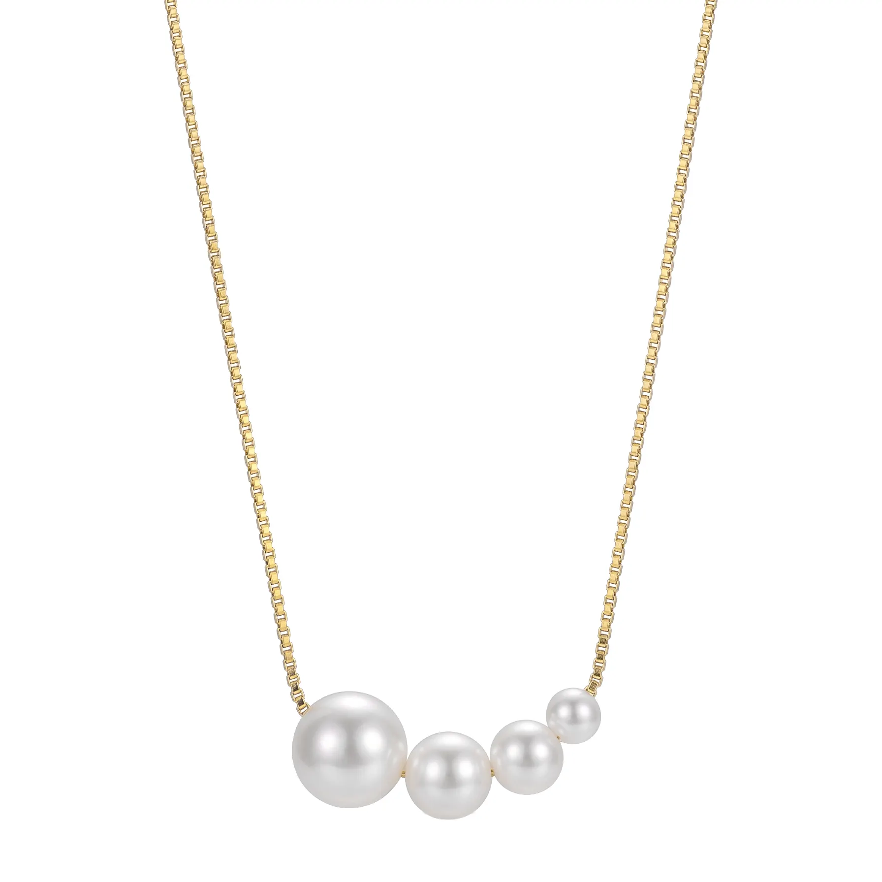 Coliere din argint - Colier din Argint cu Perle naturale de cultură Elegant Multi-Pearl