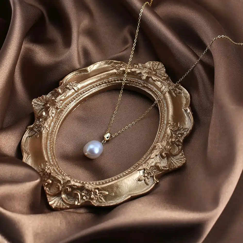 Colecții - Colier din Argint cu Perle Naturale de Cultură Elegant Pearl Baroque Gold