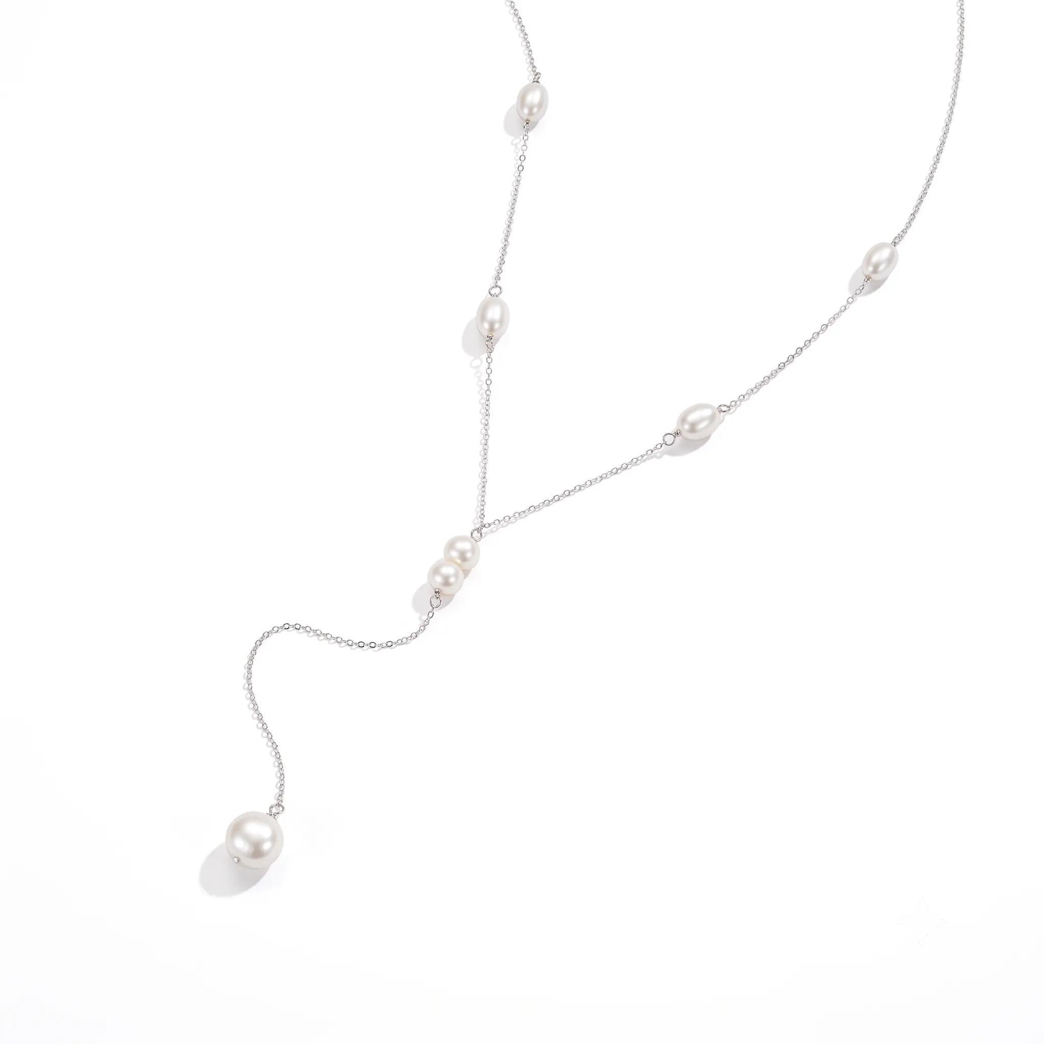 Coliere din argint - Colier din Argint cu Perle naturale de cultură Elegant Silver Plated