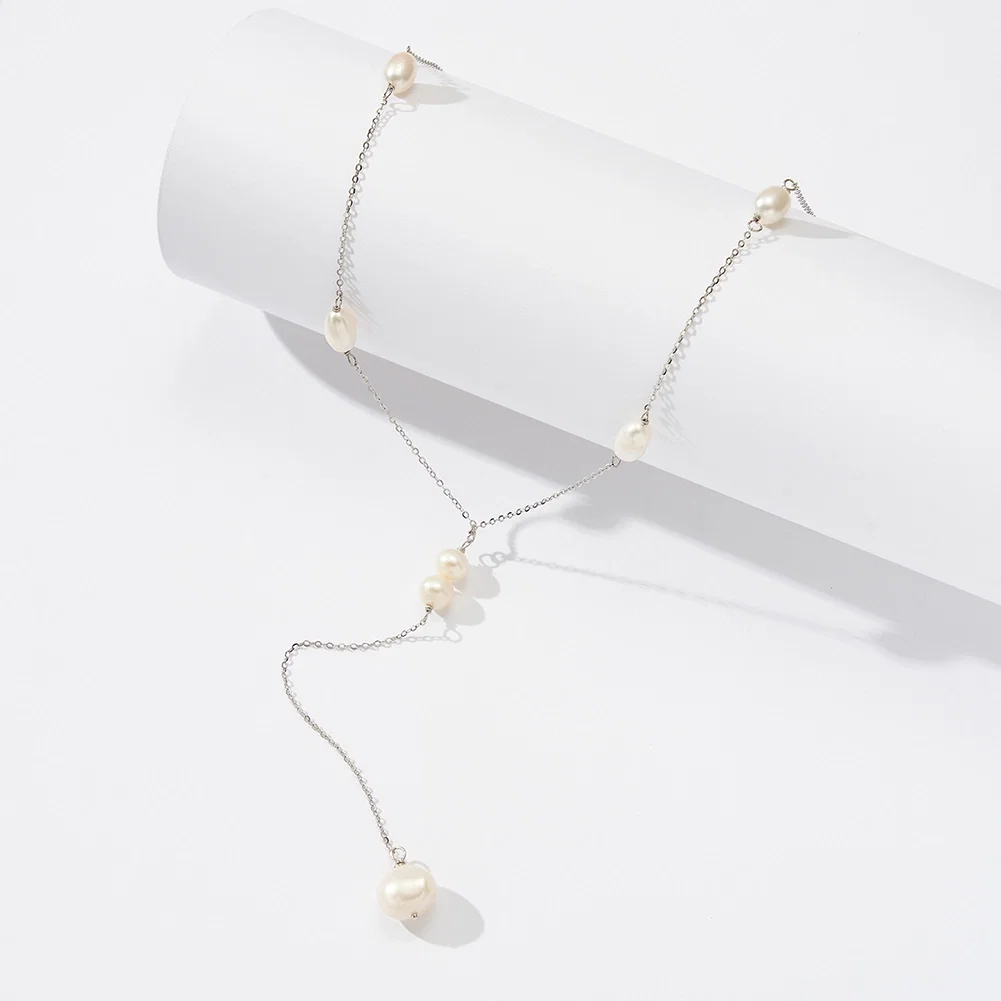 Coliere - Colier din Argint cu Perle naturale de cultură Elegant Silver Plated