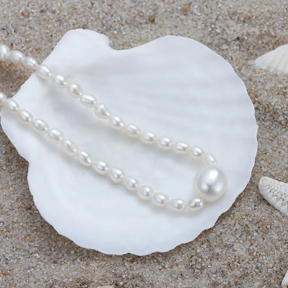 Coliere din argint - Colier din Argint cu Perle Naturale de Cultură Essential Pearl
