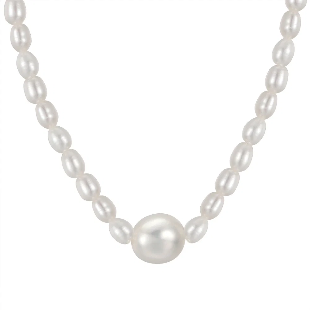 Coliere din argint - Colier din Argint cu Perle Naturale de Cultură Essential Pearl