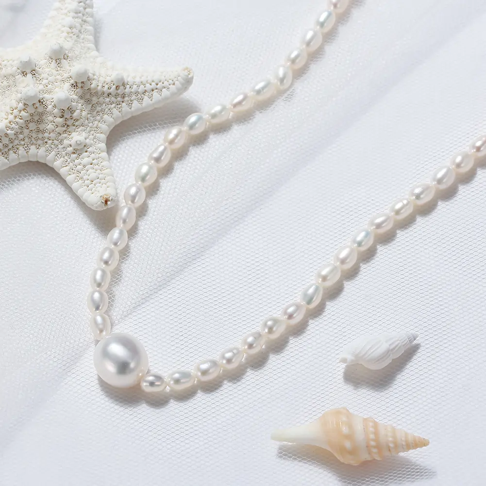 Coliere din argint - Colier din Argint cu Perle Naturale de Cultură Essential Pearl