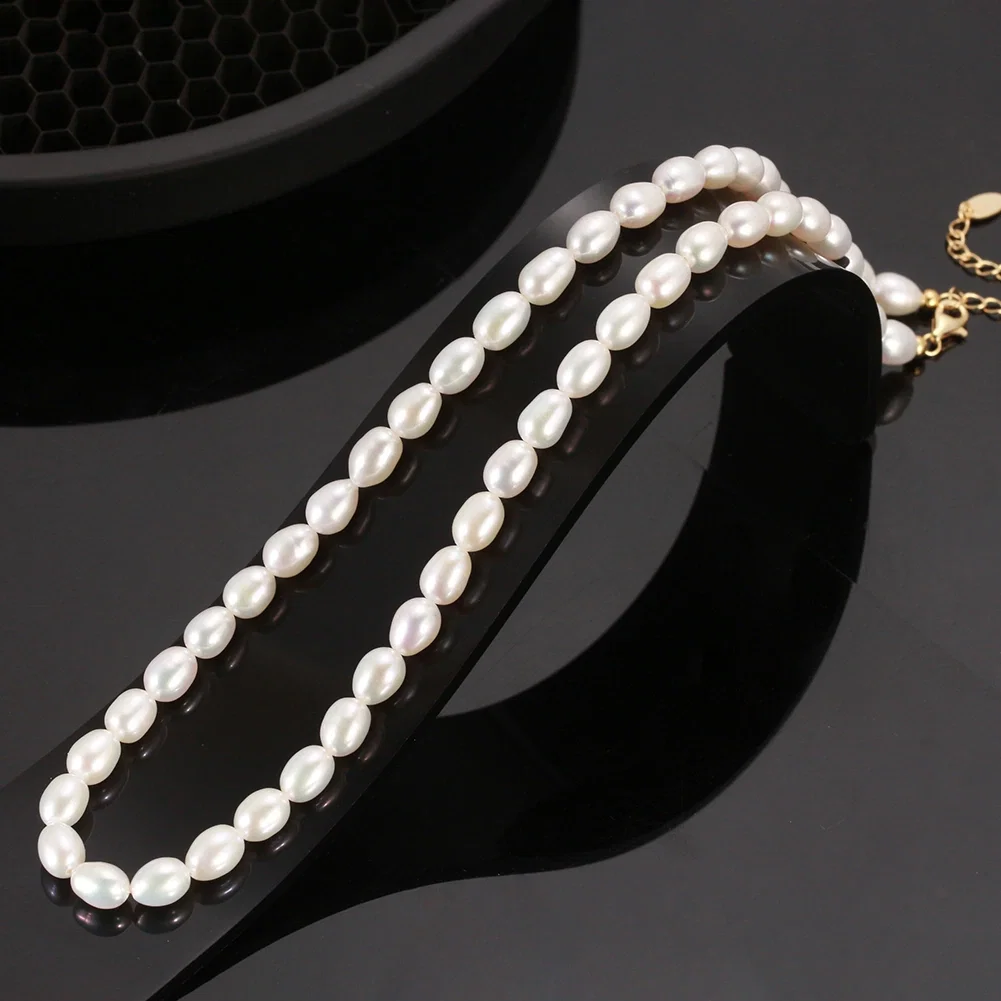 Coliere Perle - Colier din Argint cu Perle naturale de cultură Gold Timeless White