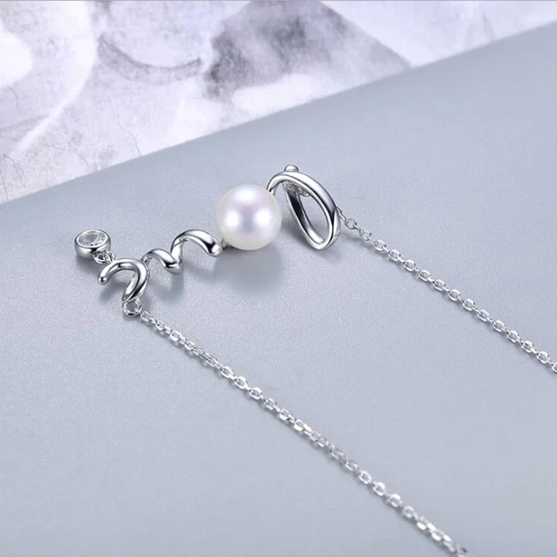 Coliere Din Argint - Colier din Argint cu Perle Naturale de Cultură Love Charm Silver