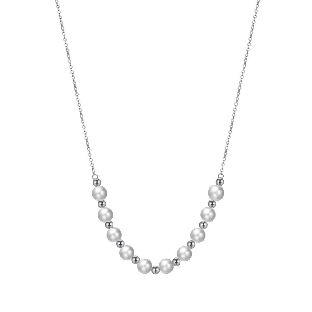 Coliere - Colier din Argint cu Perle Naturale de Cultură Lustrous Elegance Silver
