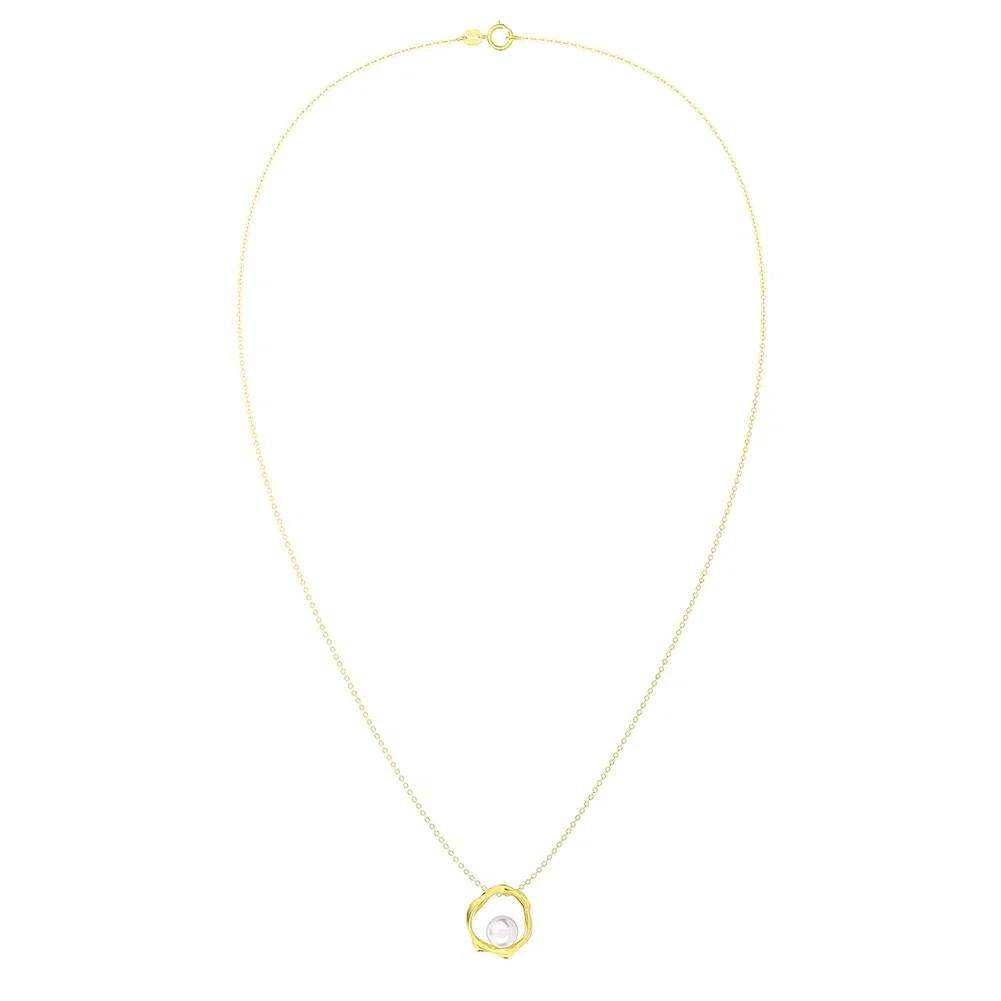 Coliere Din Argint - Colier din Argint cu Perle Naturale de Cultură Modern Pearl Gold