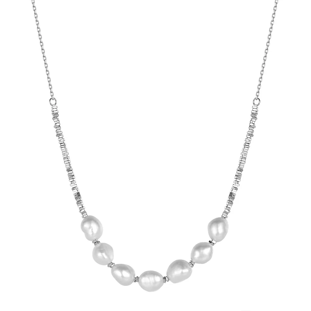 Coliere din argint - Colier din Argint cu Perle Naturale de Cultură Pearl Reflection Silver