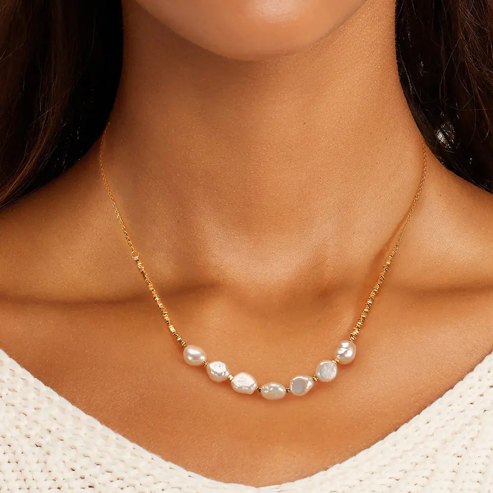 Coliere din argint - Colier din Argint cu Perle Naturale de Cultură Pearl Reflection Silver