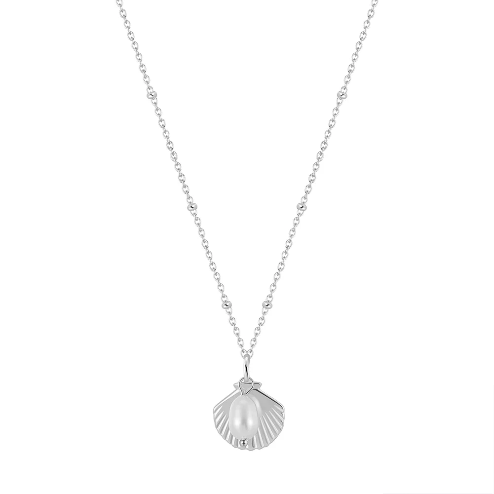 Coliere din argint - Colier din Argint cu Perle Naturale de Cultură Sea Elegance Silver