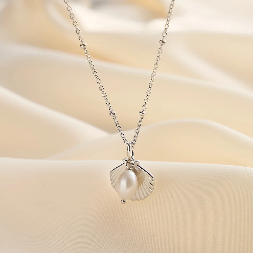 Coliere din argint - Colier din Argint cu Perle Naturale de Cultură Sea Elegance Silver