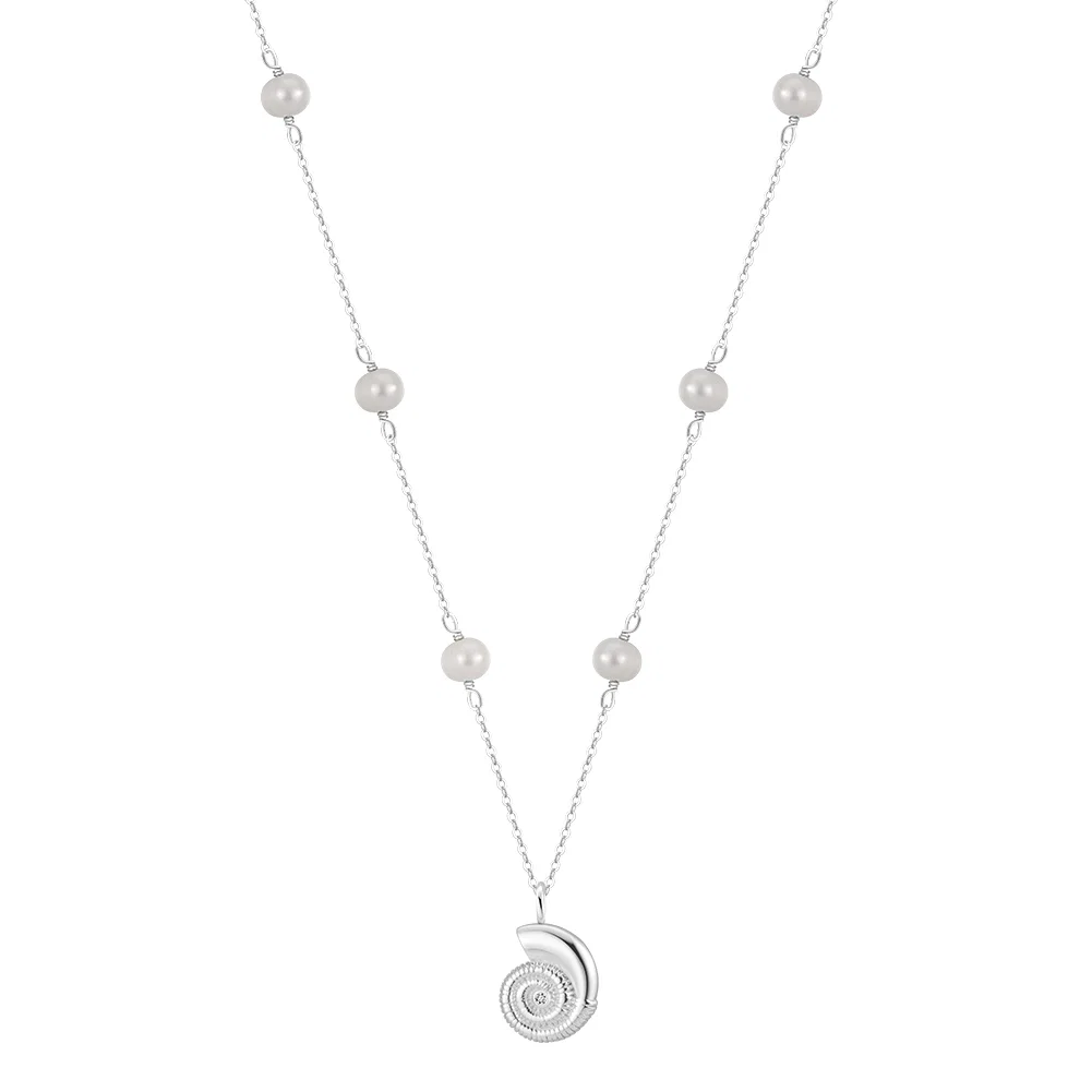 Coliere din argint - Colier din Argint cu Perle Naturale de Cultură Spiral Pearl Silver