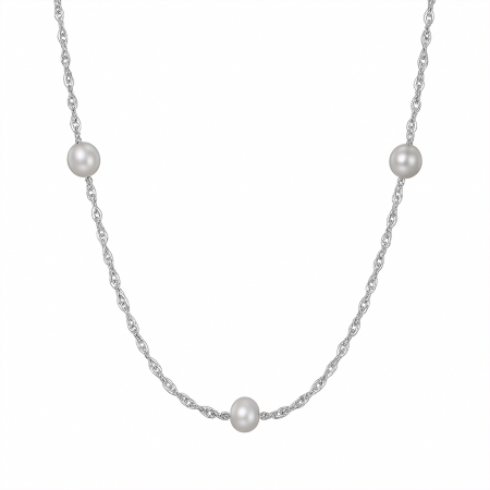 Coliere Perle - Colier din Argint cu Perle Naturale de Cultură Twisted Pearl Silver