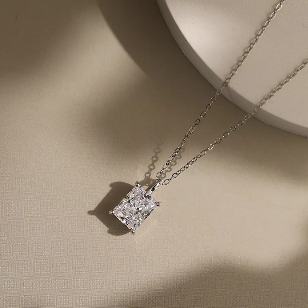 Coliere din argint - Colier din argint cu zirconiu Radiant Solitaire Argintiu