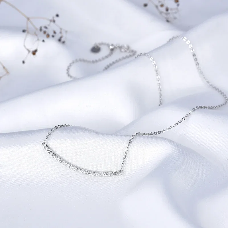 Coliere din argint - Colier din Argint Curved Bar Silver