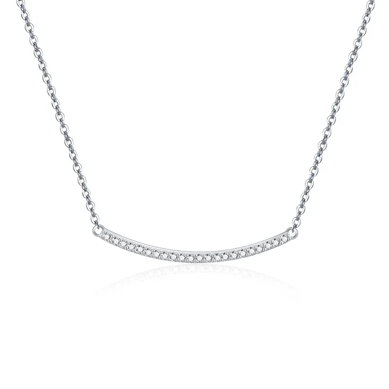 Coliere din argint - Colier din Argint Curved Bar Silver