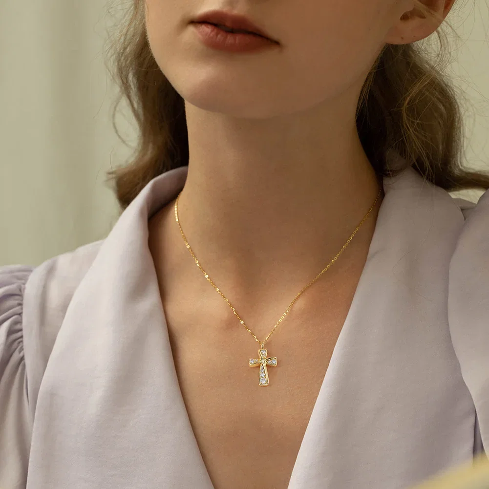 Coliere - Colier din Argint Gold Cross Pendant