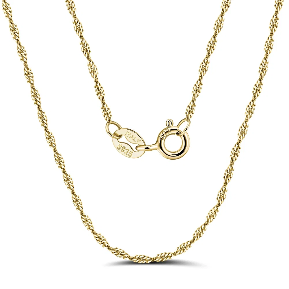 Coliere din argint - Colier din Argint Gold Twisted Rope