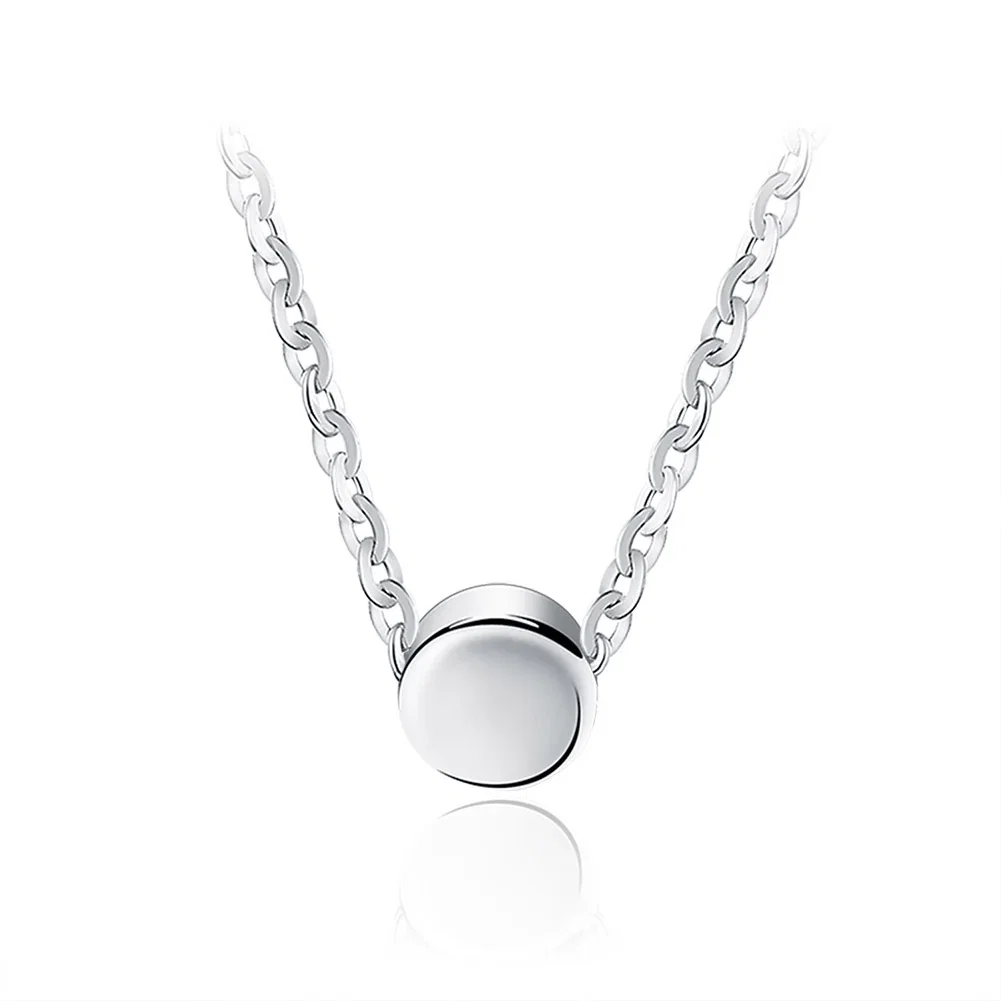 Coliere din argint - Colier din Argint Minimalist Silver Disc