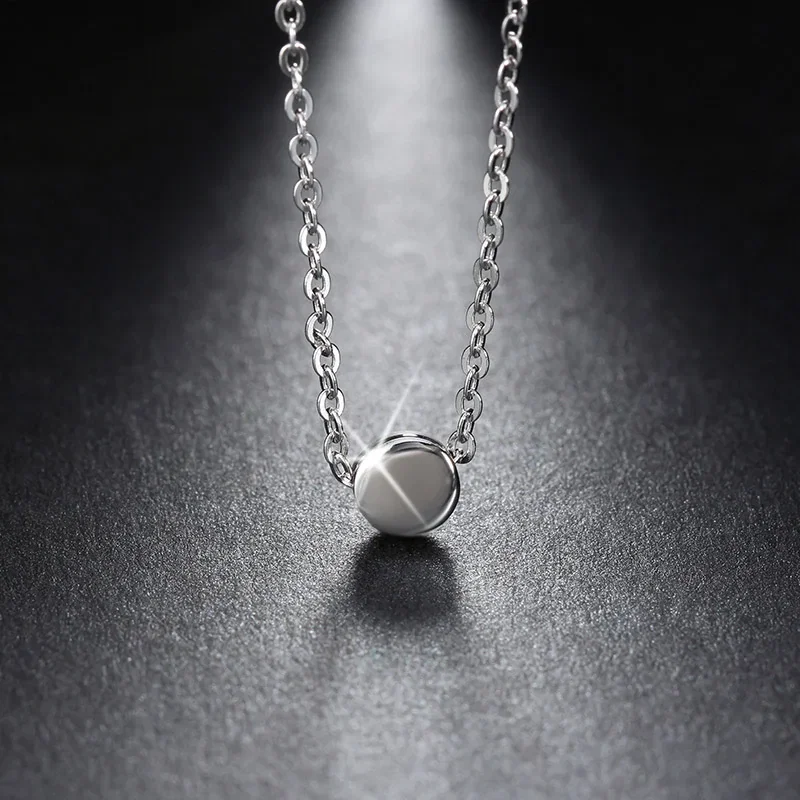 Coliere din argint - Colier din Argint Minimalist Silver Disc