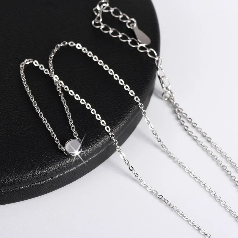 Coliere din argint - Colier din Argint Minimalist Silver Disc