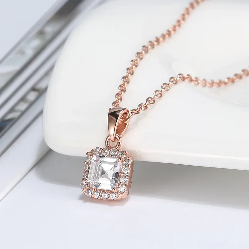 Colecții - Colier din Argint Rose Glamour Pendant