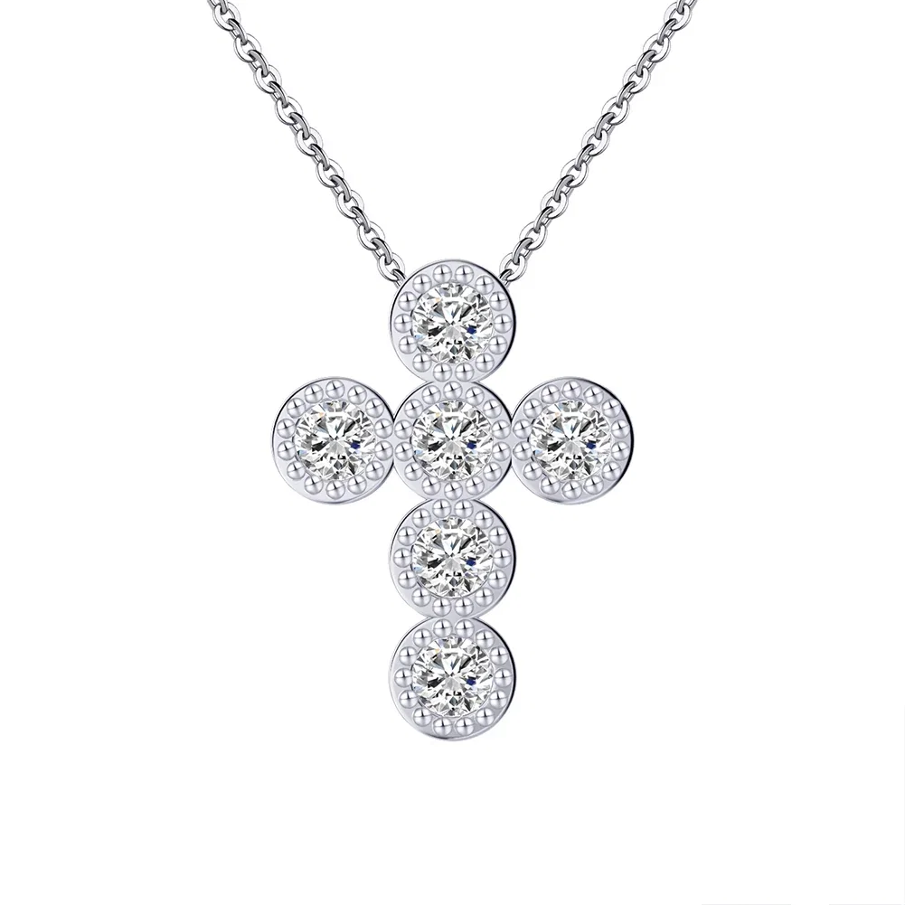 Coliere - Colier din Argint Silver Clustered Cross