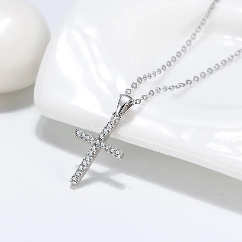 Coliere Din Argint - Colier din Argint Silver Crystal Cross