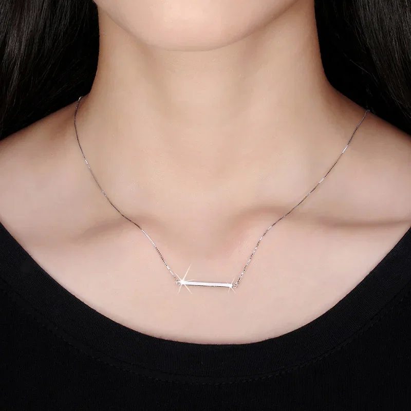 Coliere - Colier din Argint Sleek Silver Bar