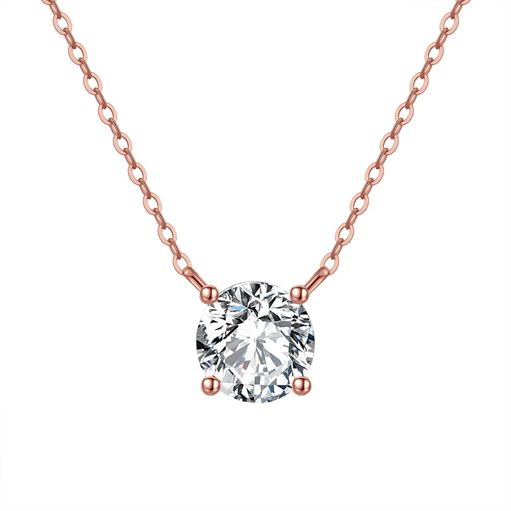 Colecții - Colier din Argint Solitaire Sterling Rose Gold