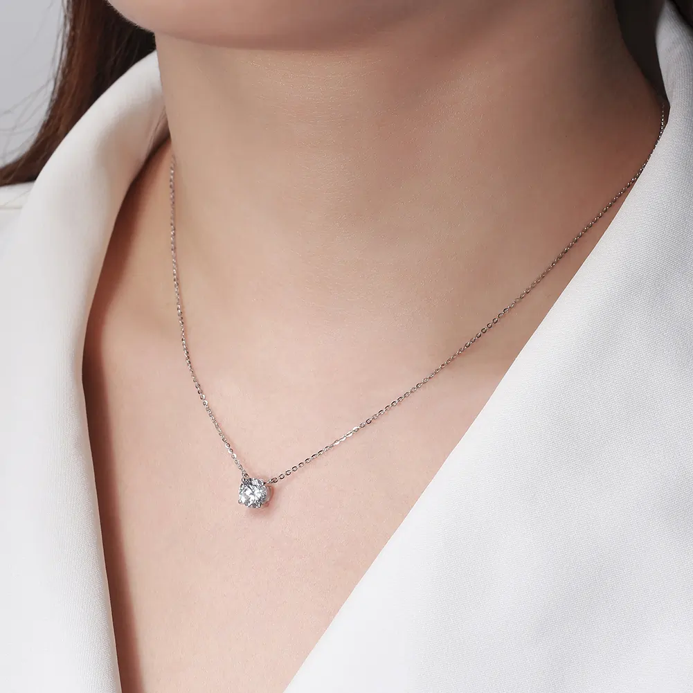 Coliere din argint - Colier din Argint Solitaire Sterling Silver