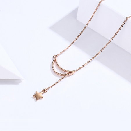 Seturi Bijuterii - Set bijuterii din argint Nuria Moon Rose, colier și cercei