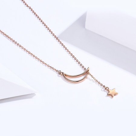 Coliere Din Argint - Colier din argint Venus and Moon Rose