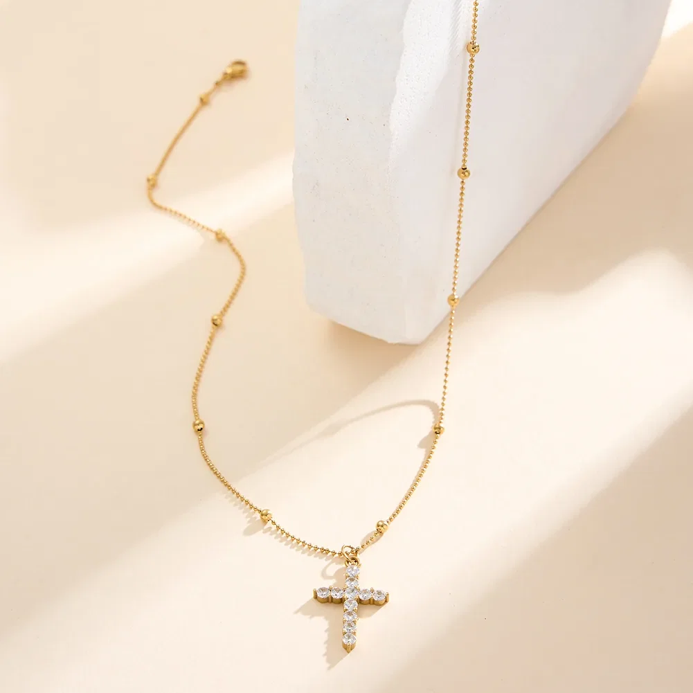 Coliere Statement - Colier Statement Cross Auriu
