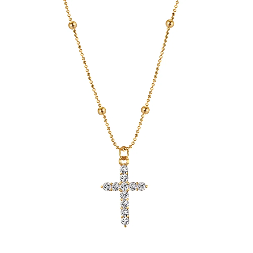 Coliere Statement - Colier Statement Cross Auriu