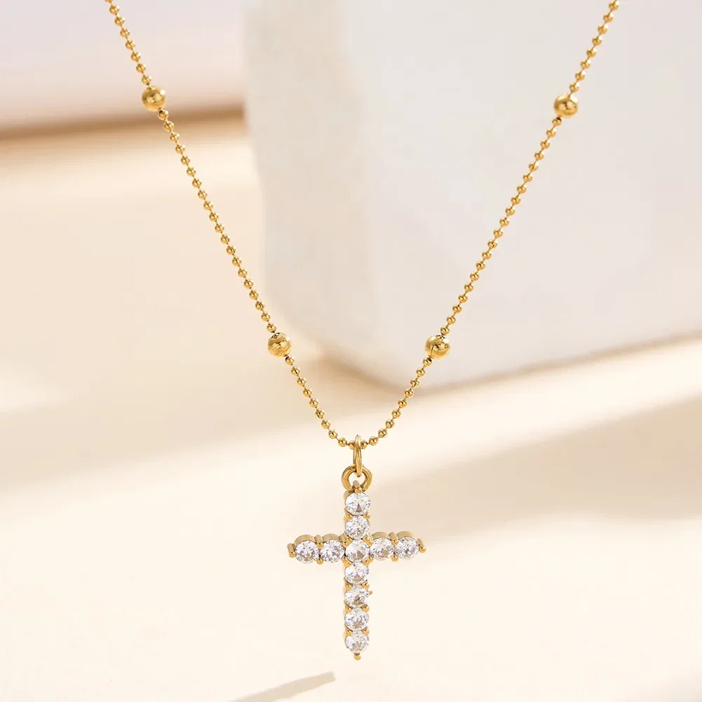Coliere Statement - Colier Statement Cross Auriu