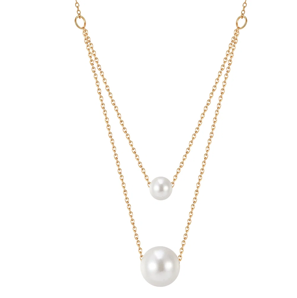 Colecții - Colier Statement cu Perle Shell Duo Layer Auriu