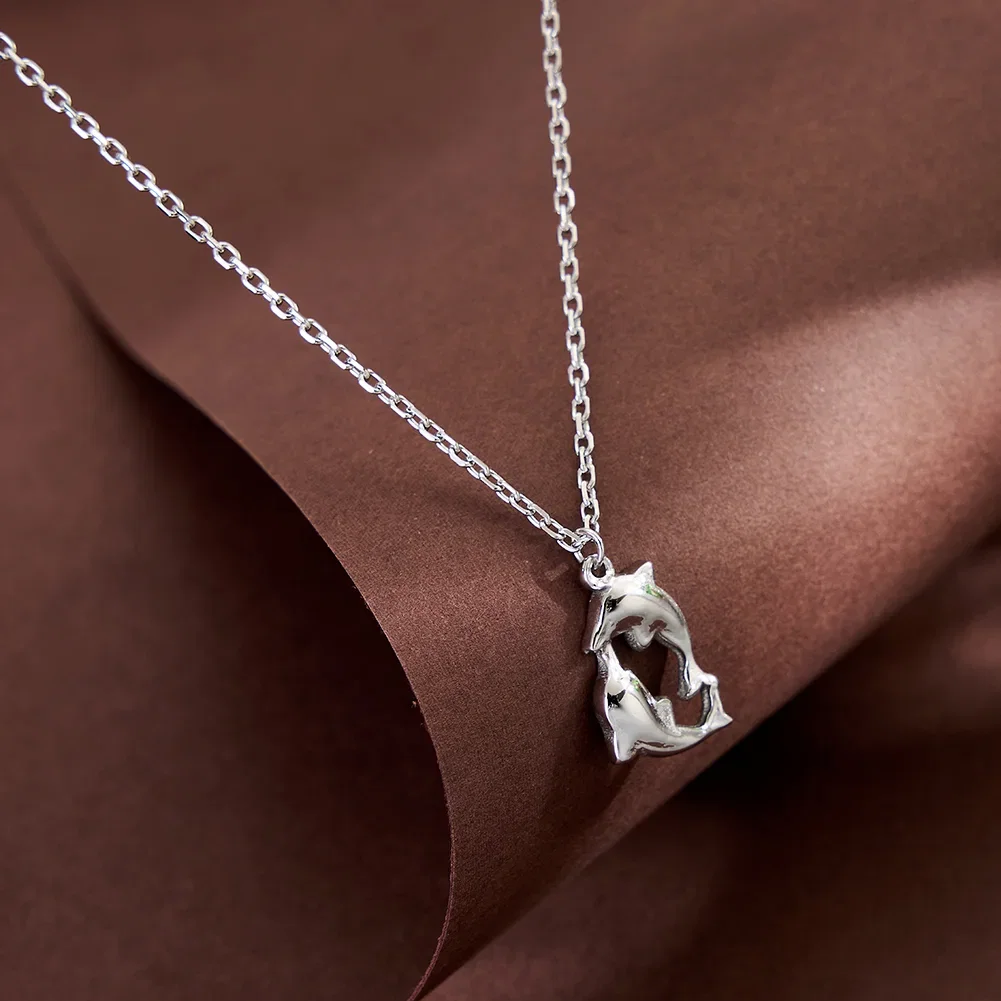 Coliere - Colier Statement Dolphin Argintiu