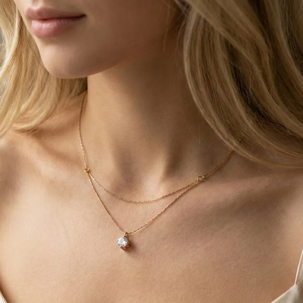Coliere Statement - Colier Statement Double Chain Auriu