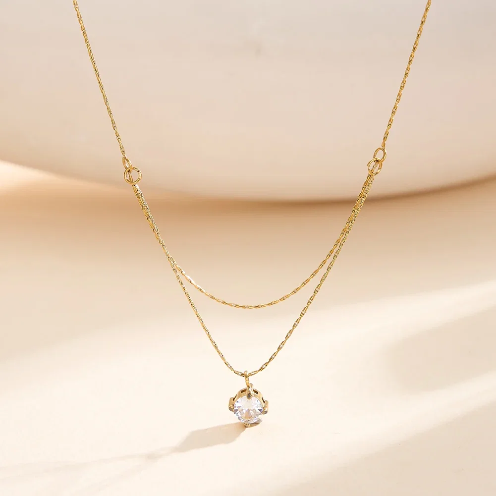 Coliere Statement - Colier Statement Double Chain Auriu