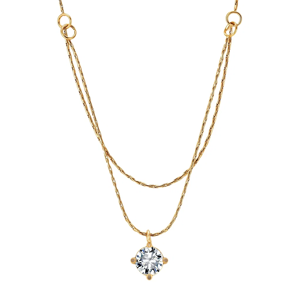 Coliere Statement - Colier Statement Double Chain Auriu