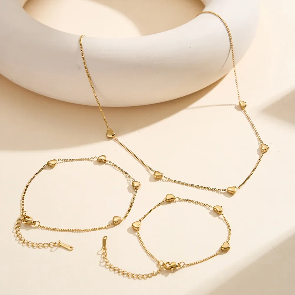 Coliere Statement - Colier Statement Double Heart Auriu