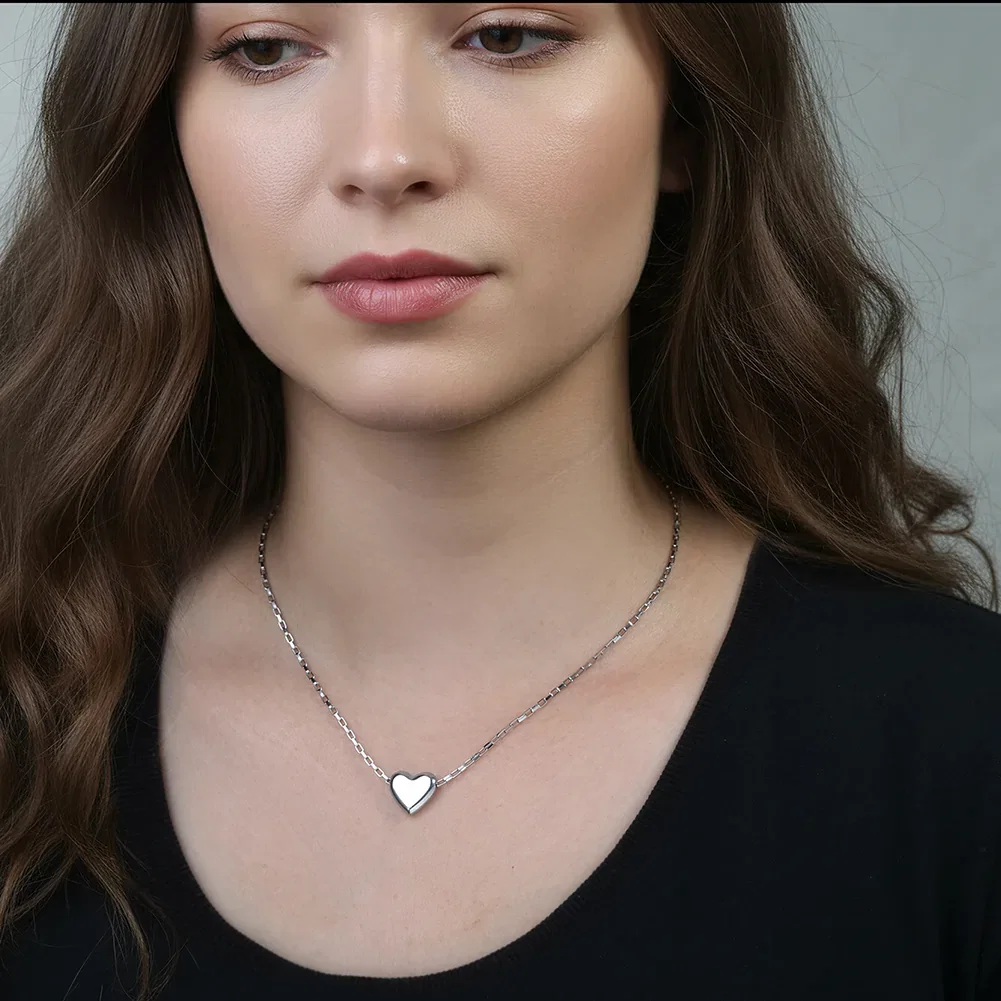 Coliere Statement - Colier Statement Heart Argintiu