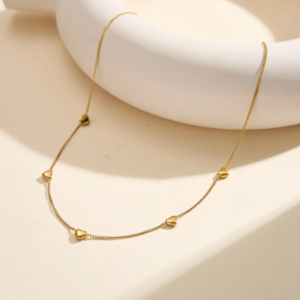 Coliere Statement - Colier Statement Heartline Auriu