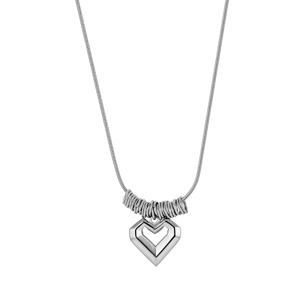 Coliere Statement - Colier Statement Open Heart Argintiu