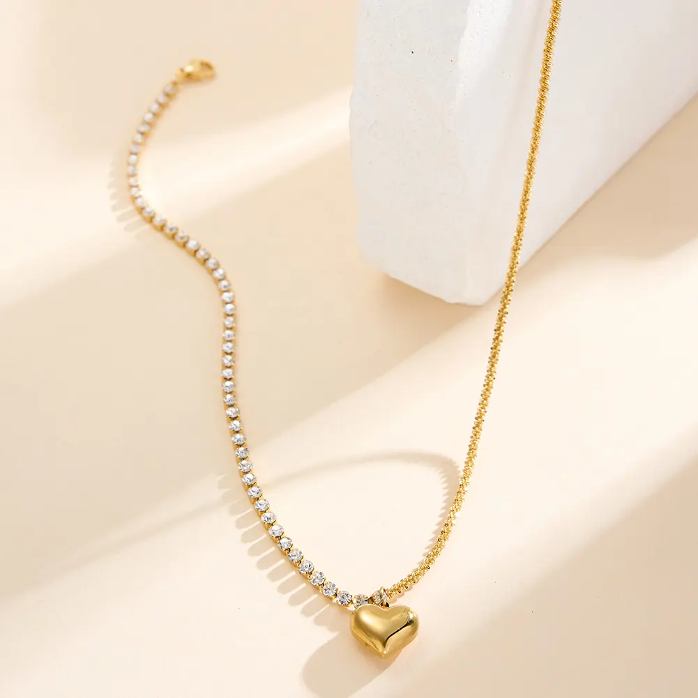 Coliere Statement - Colier Statement Split Heart Auriu