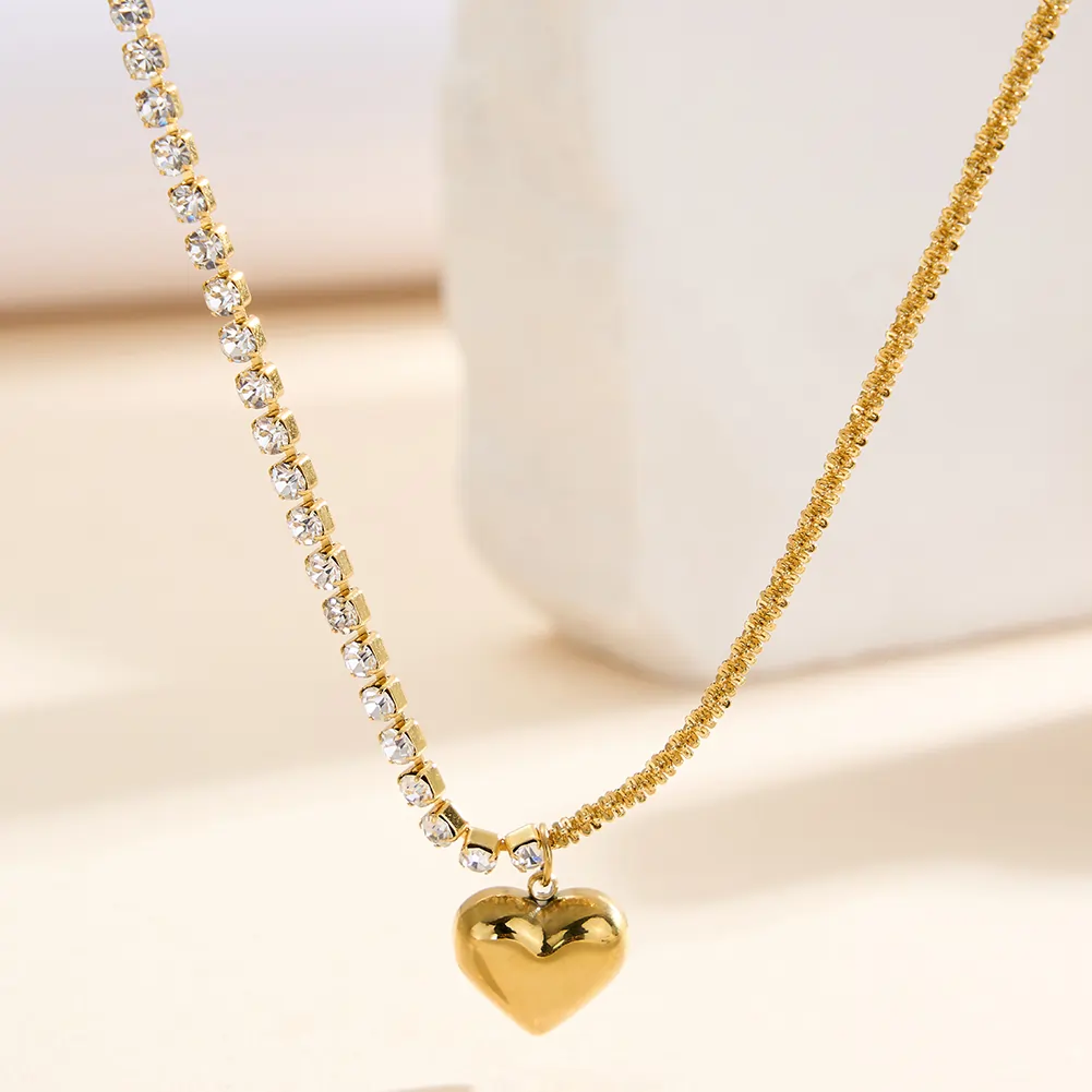 Coliere Statement - Colier Statement Split Heart Auriu