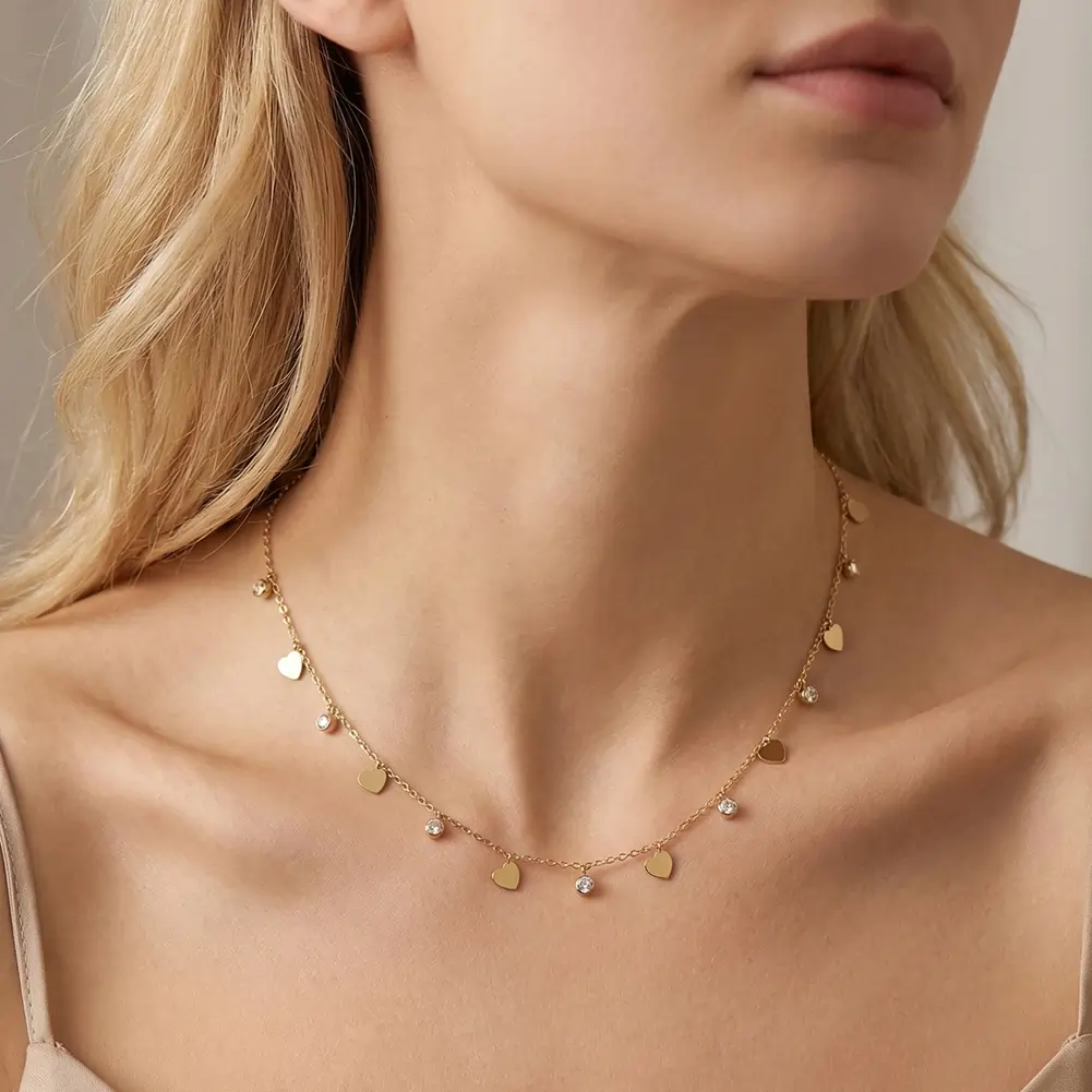Coliere Statement - Colier Statement Sweetheart Auriu